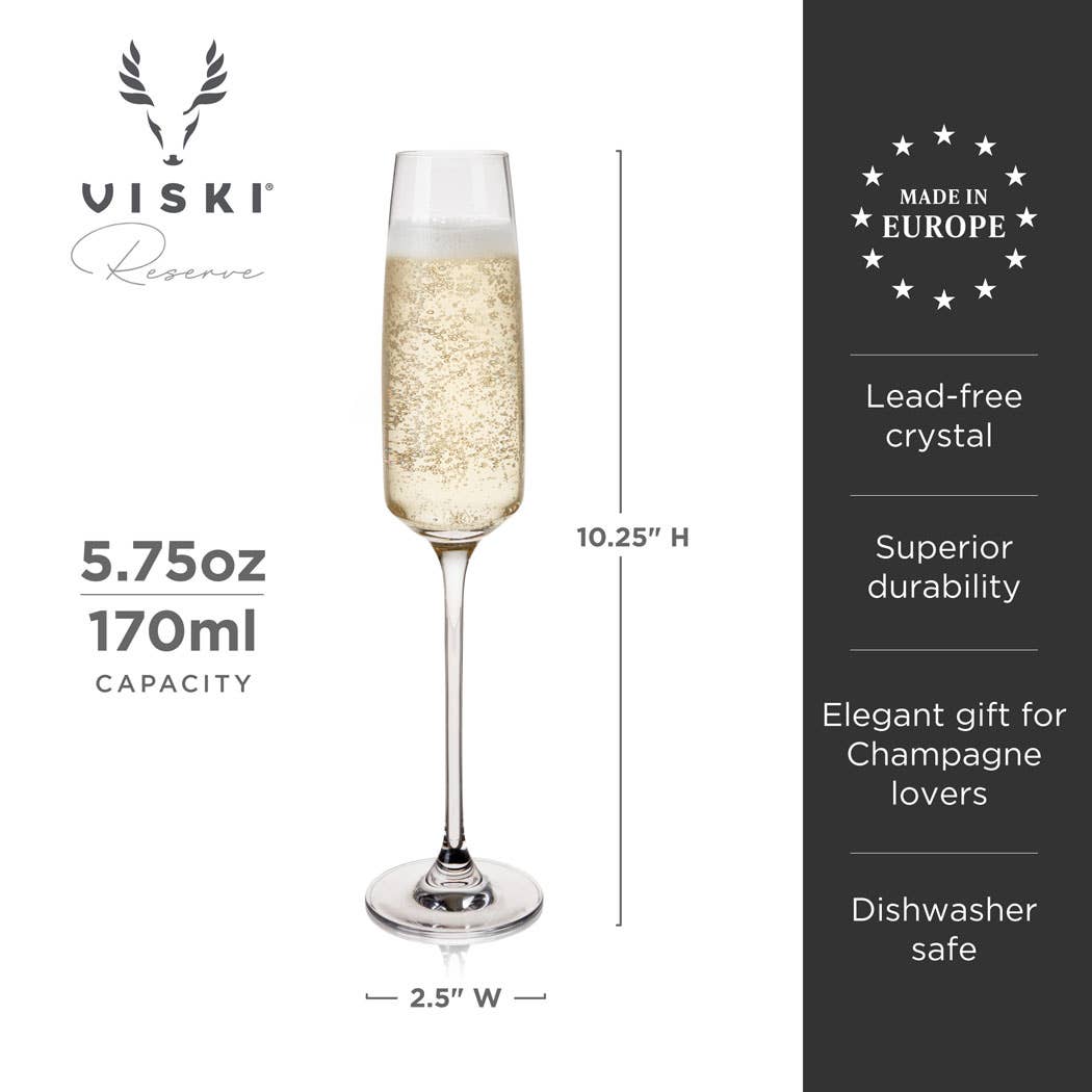 Reserve Julien Crystal Champagne Flutes - Set of 4