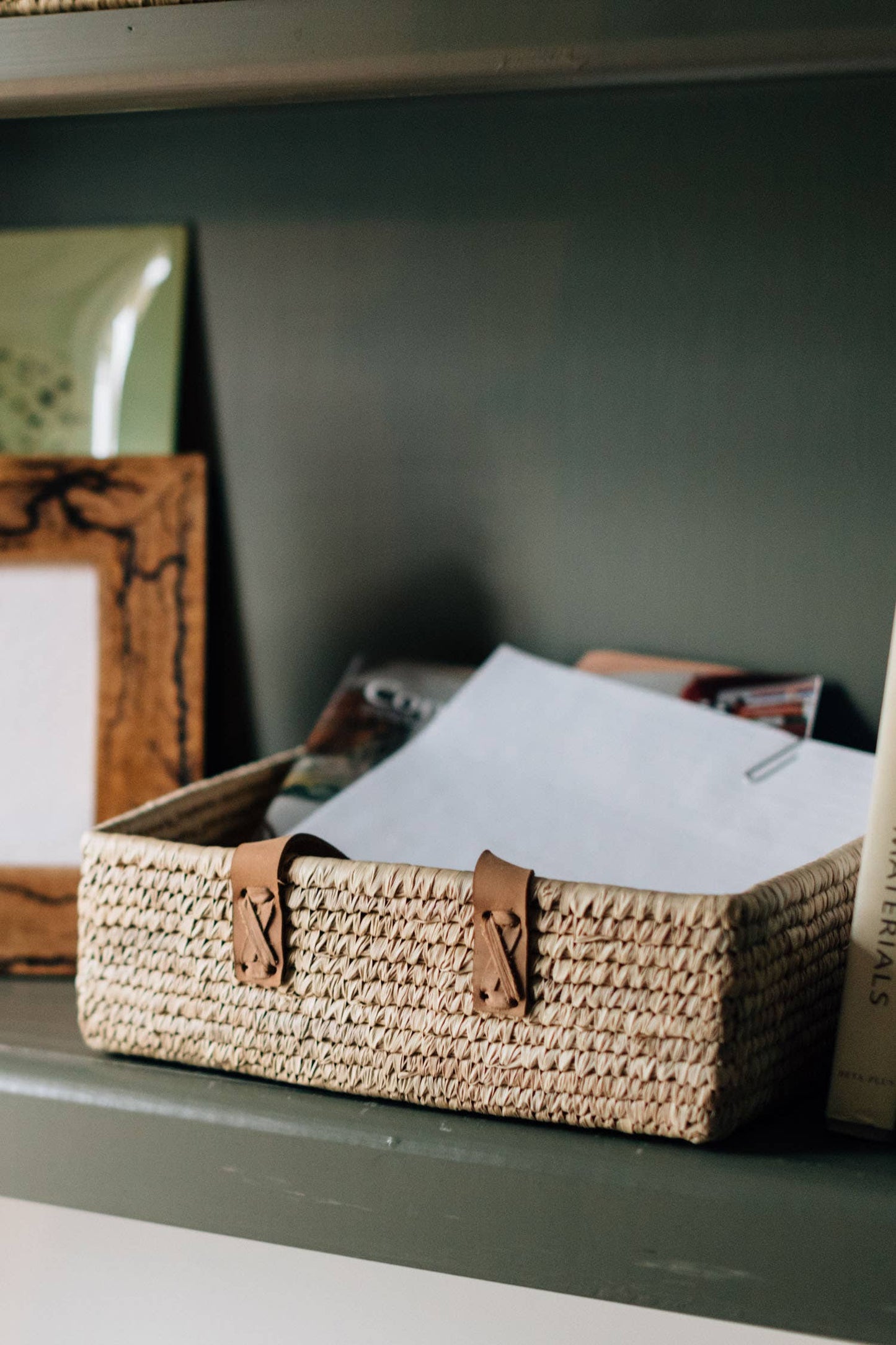 Leather Handled Basket