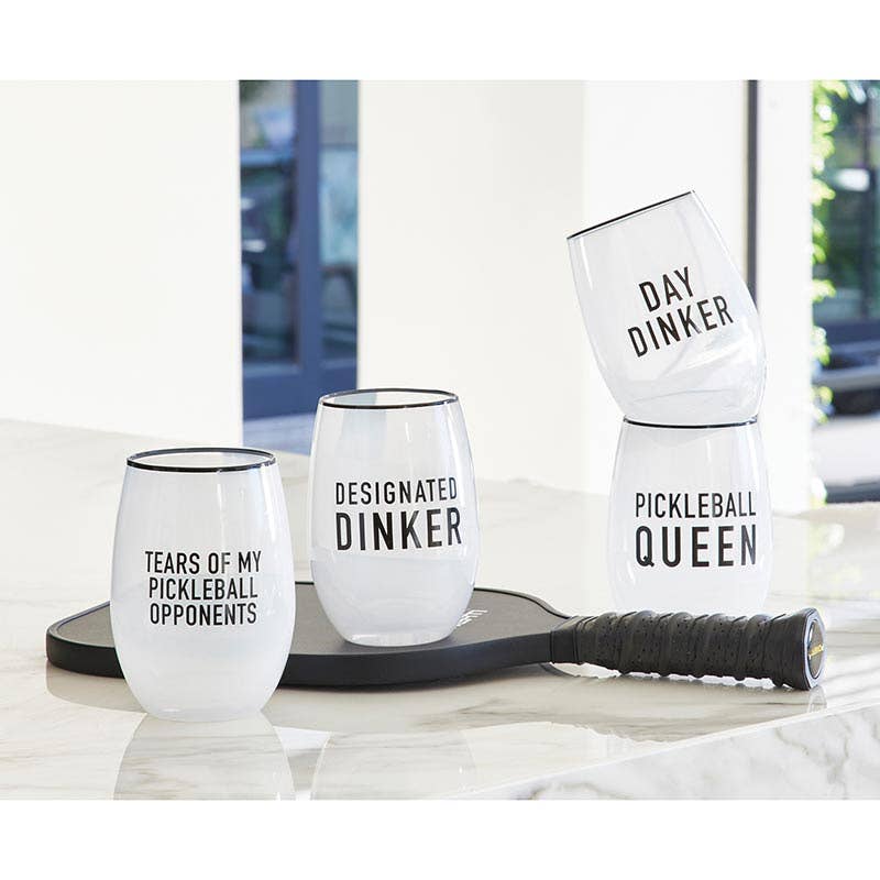 Stemless Wine Glass - Tears Pickleball Opponents