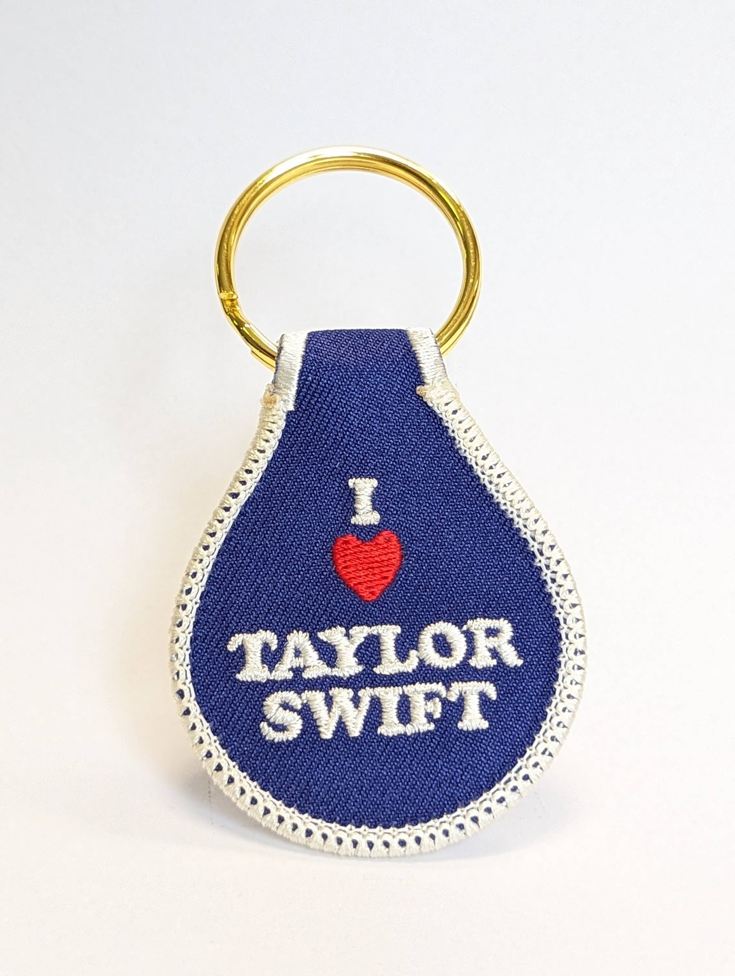 I Heart Taylor Swift Embroidered Key Tag