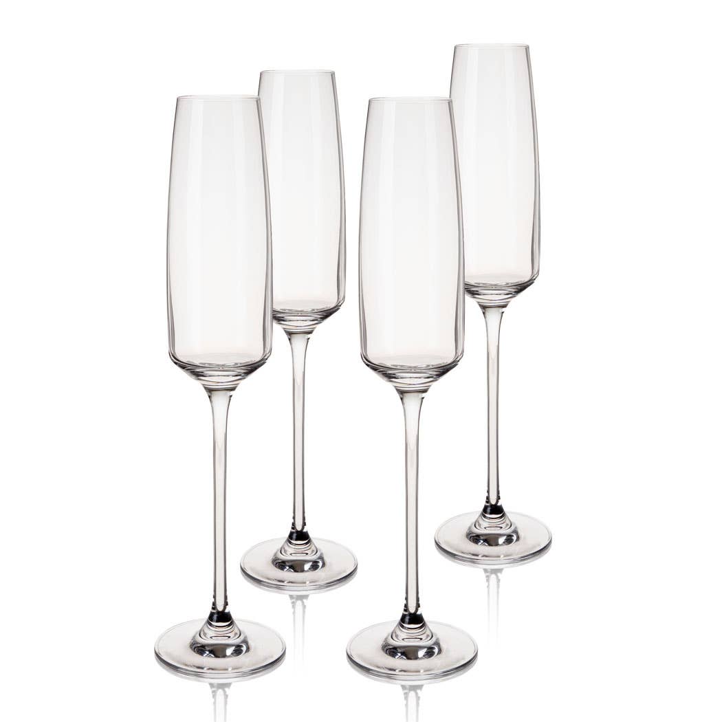 Reserve Julien Crystal Champagne Flutes - Set of 4