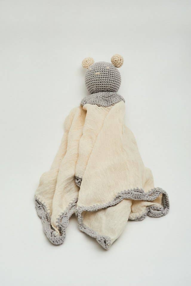 Organic Muslin Lovey Blanket Grey