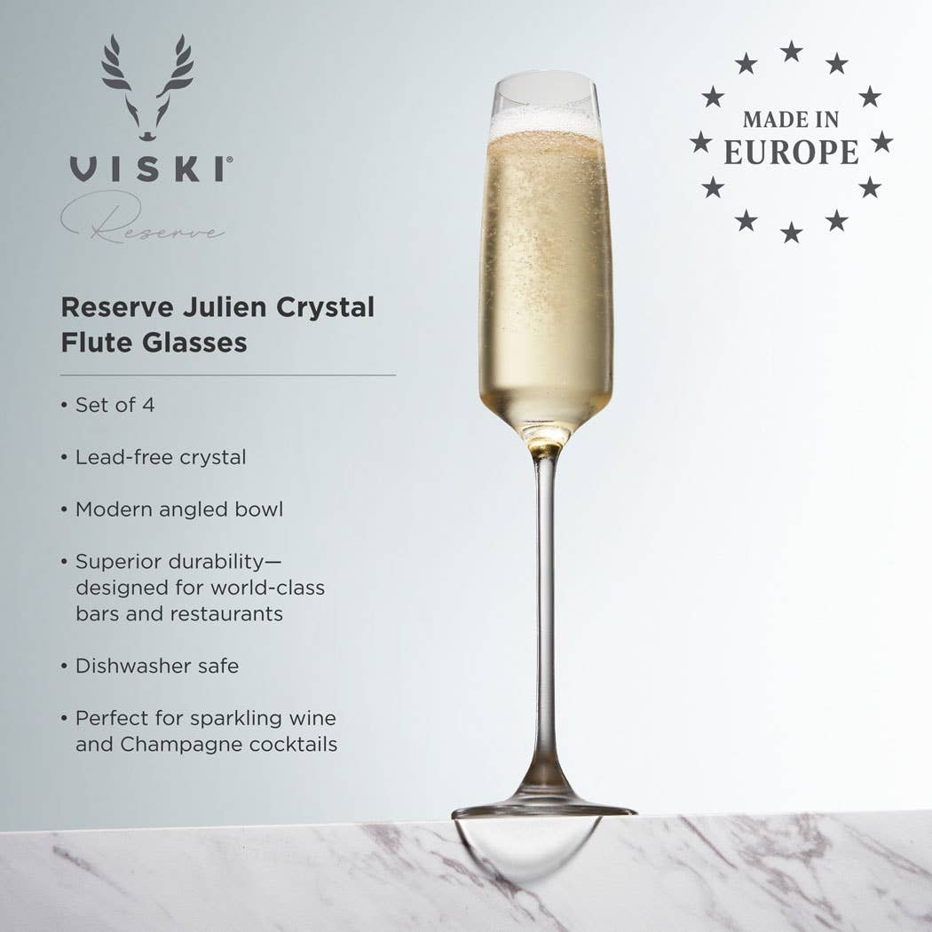 Reserve Julien Crystal Champagne Flutes - Set of 4
