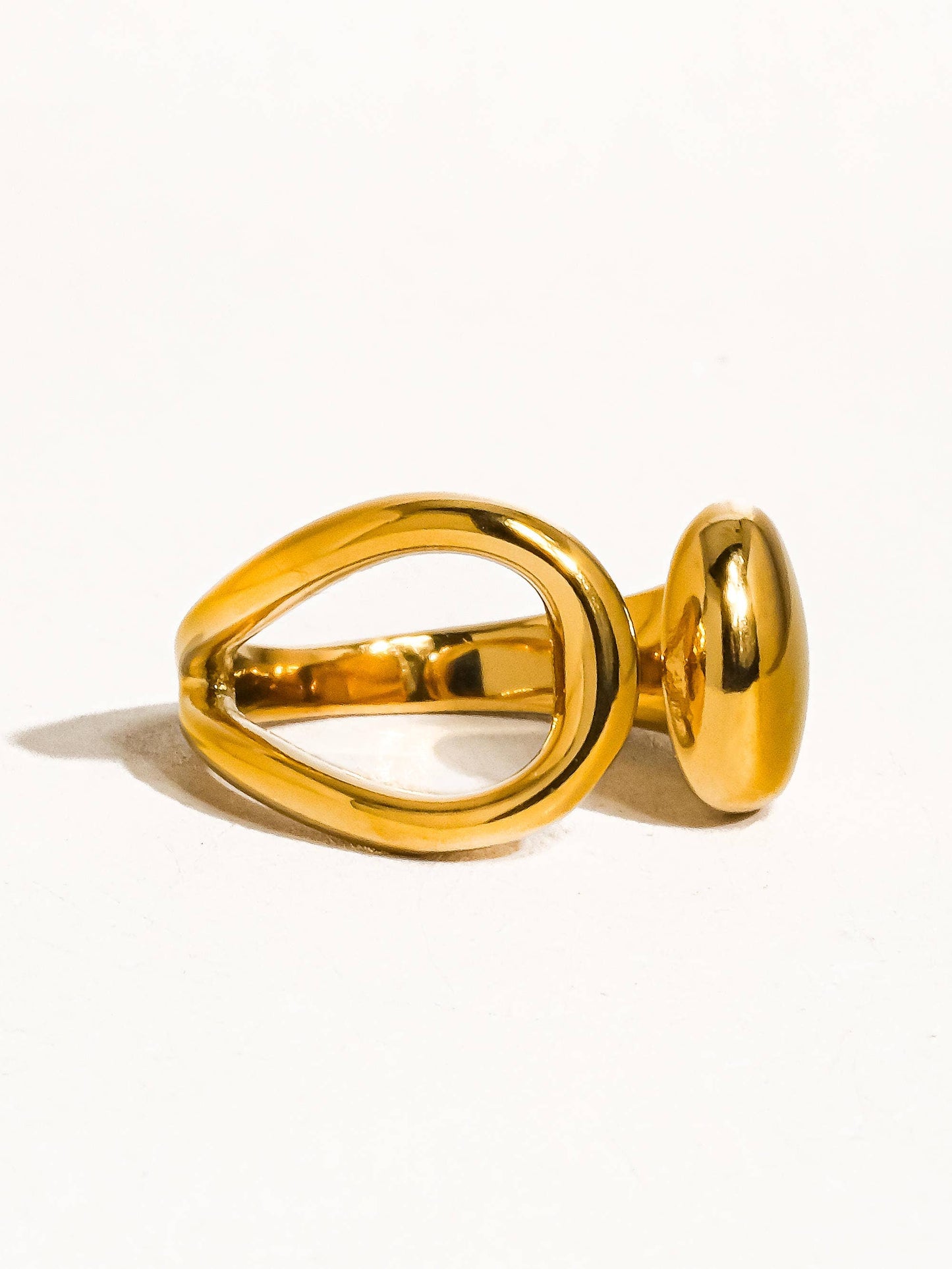 Florine 18K Gold Non-Tarnish Abstract Ring: Yellow Gold