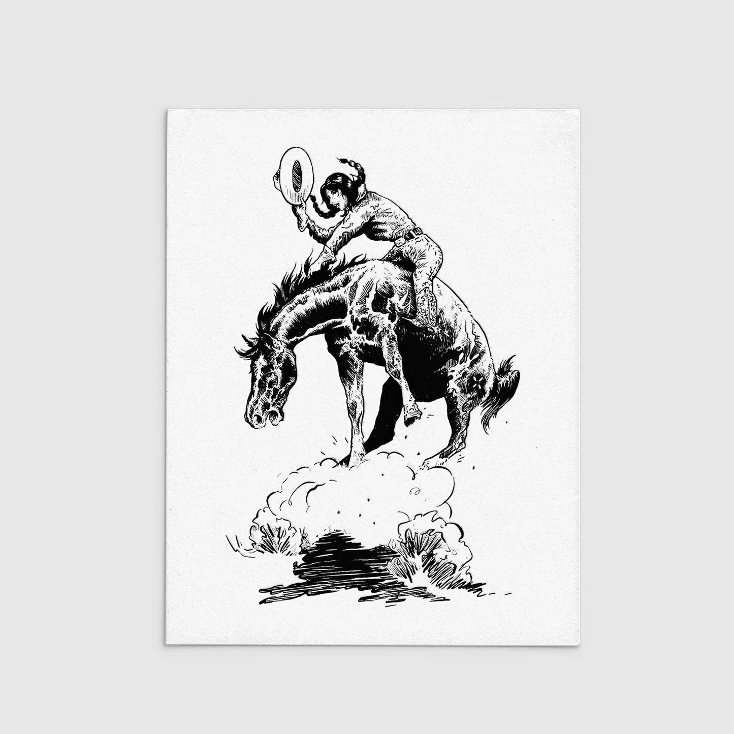 Framed Cowgirl No. 1 - (8 x 10) Letterpress Print