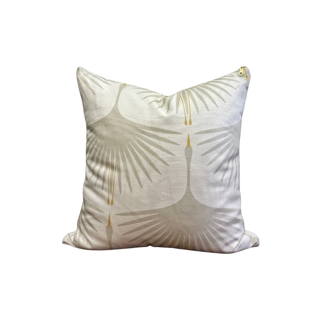Art Deco Swans Pillow Cover - Beige