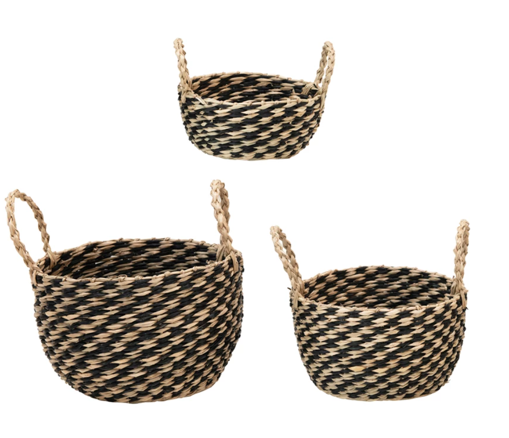 Hand Woven Baskets (Set of 3)
