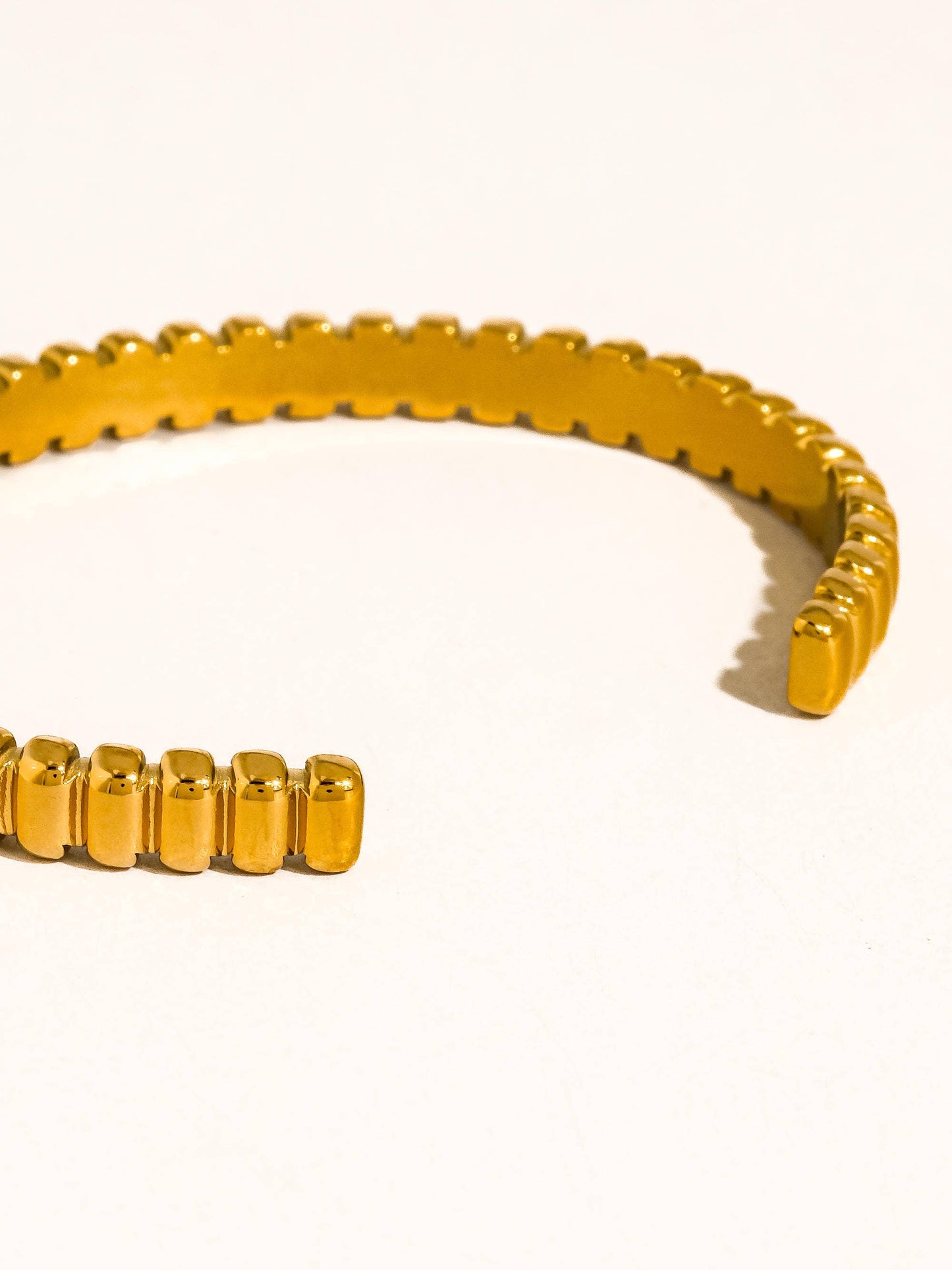 Cendine 18K Gold Non-Tarnish Beaded Cuff Bracelet: Yellow Gold