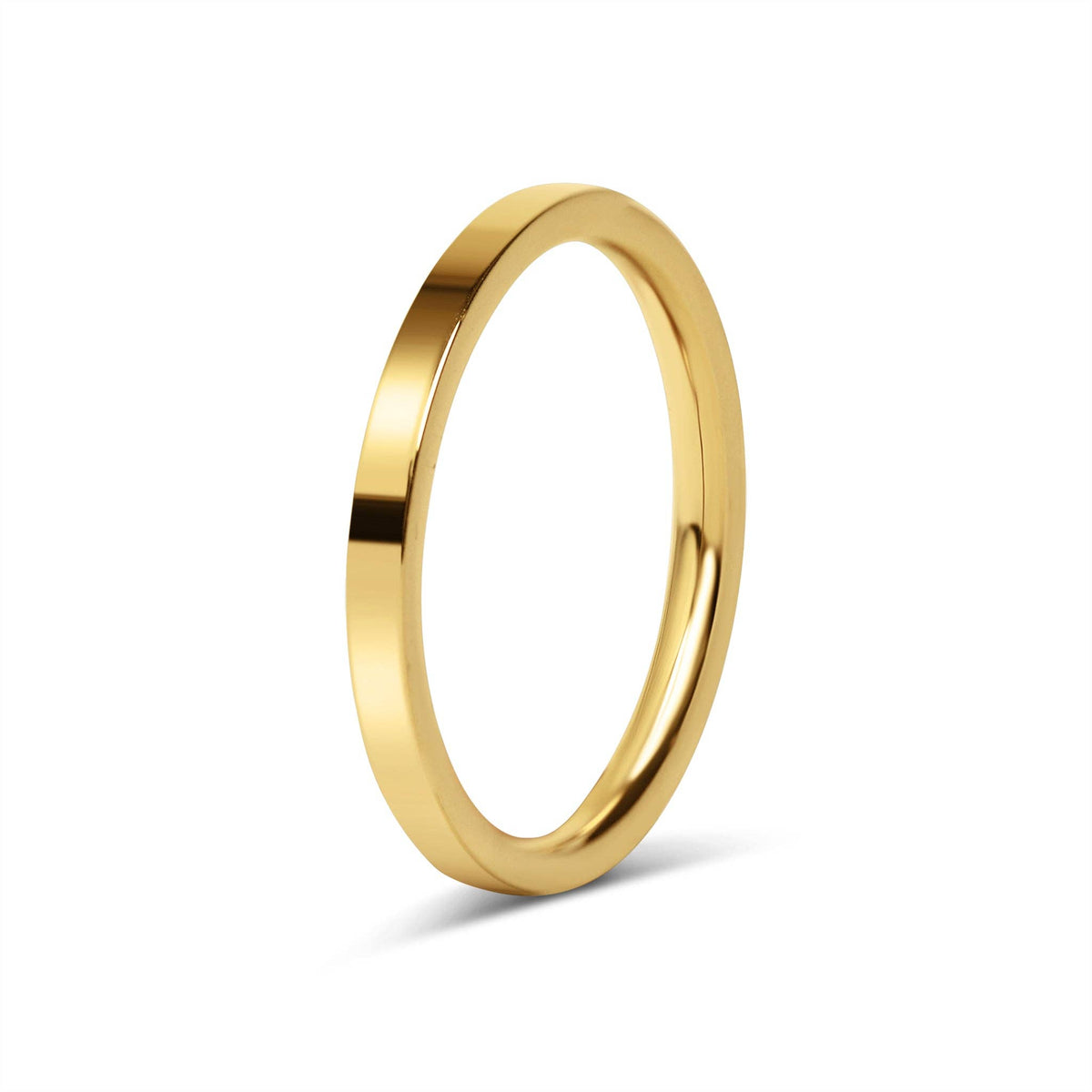 18K Gold PLATED Blank Flat Band Ring: 4 / 3mm