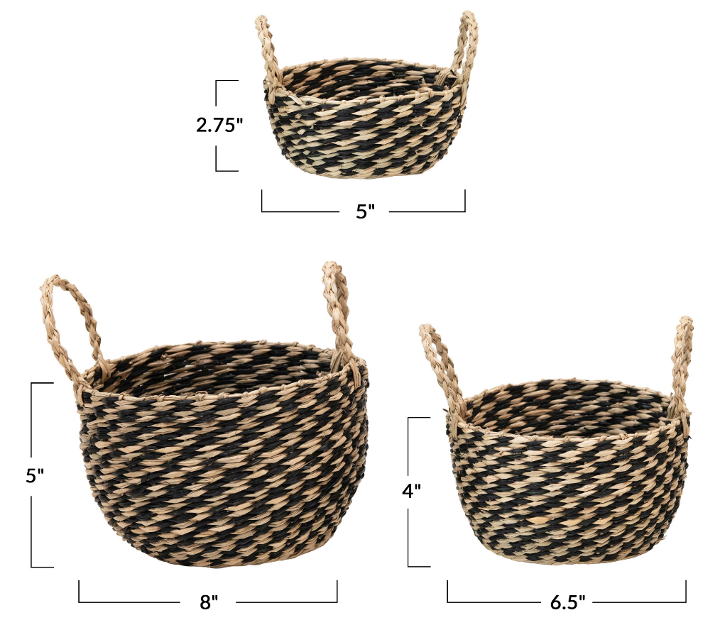 Hand Woven Baskets (Set of 3)