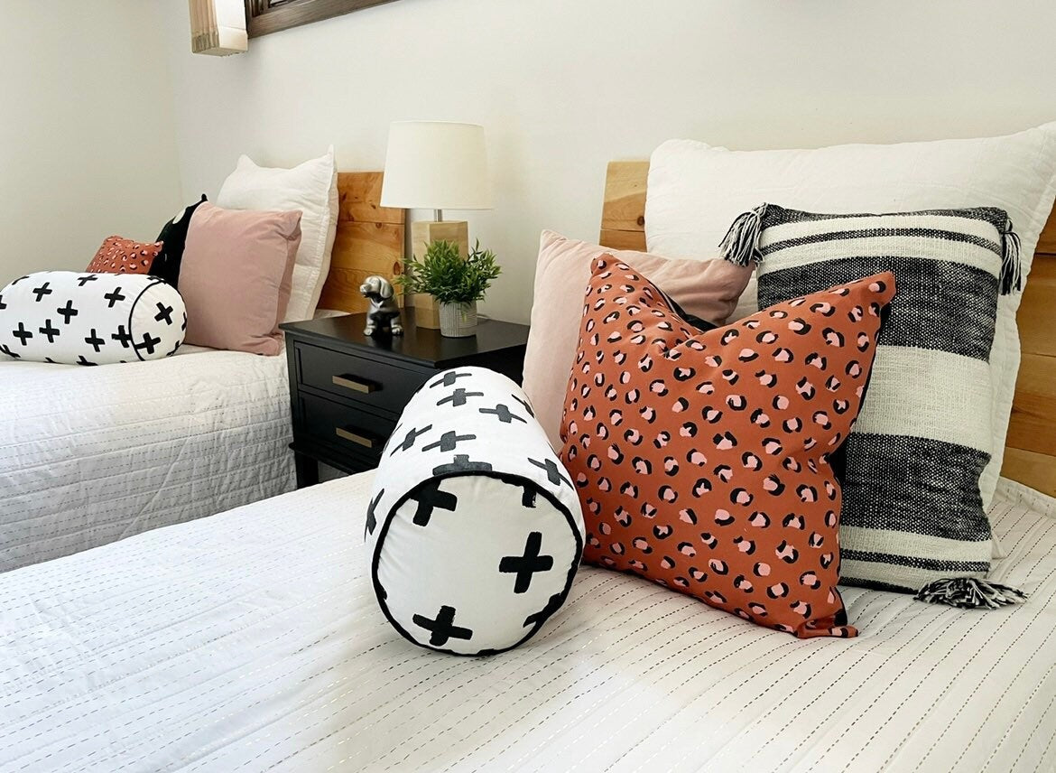 Cover Only | Rust + Blush Leopard Print Pillow