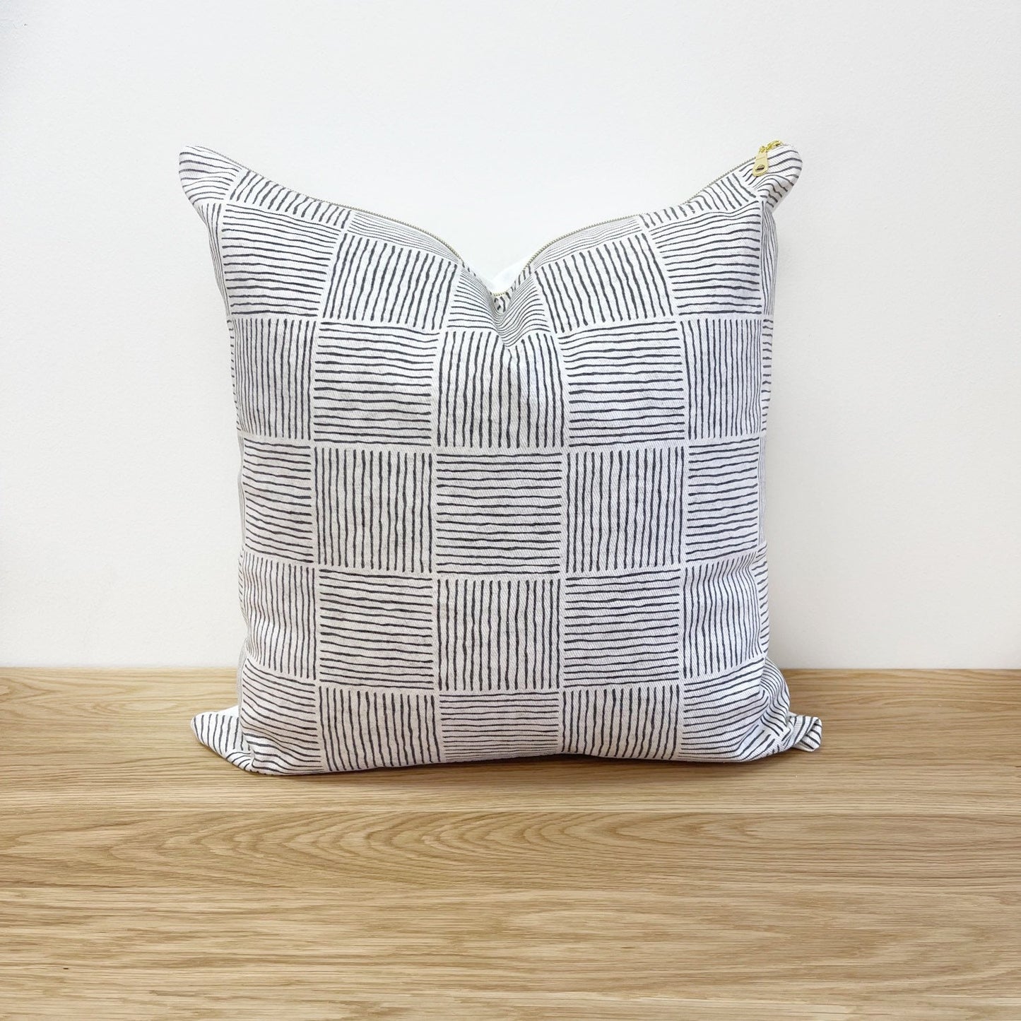 Cover Only | Charcoal Basket Weave Squares Minimal | Designed by Erin Kendall | Dogwood Denim Accent Pillow