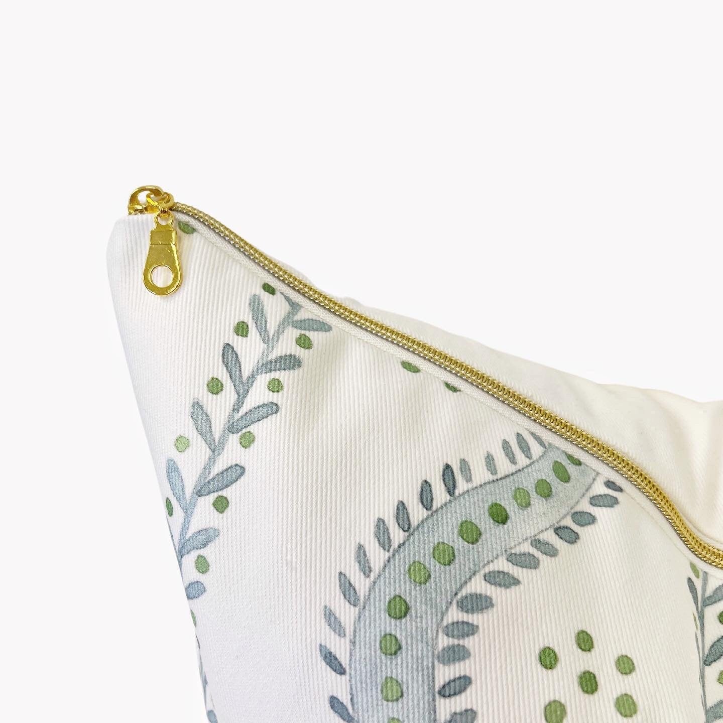Cover Only | Andrew Stripe Soft Blue and Green | Designed by Danika Herrick | Grandmillennial Accent Pillow