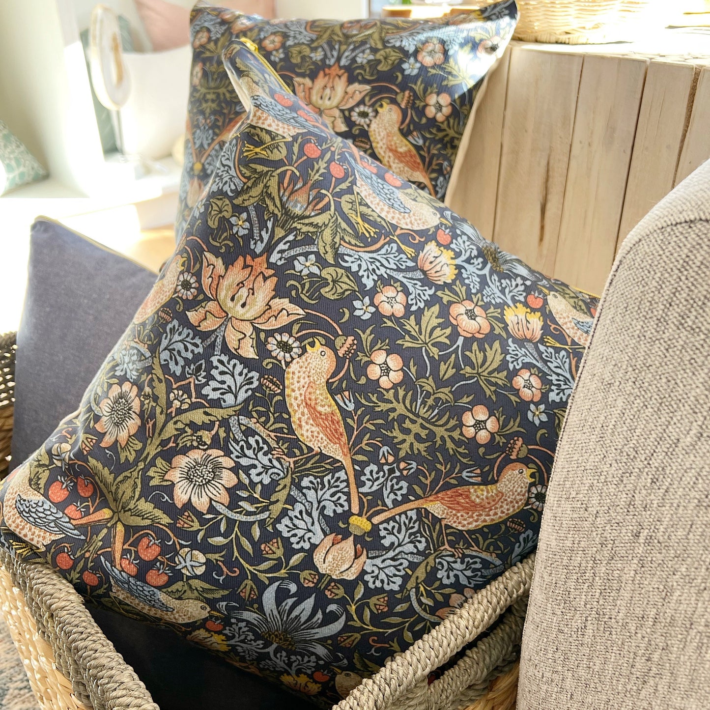 Cover Only | Strawberry Thief | Designed by William Morris | Grandmillennial Accent Pillow