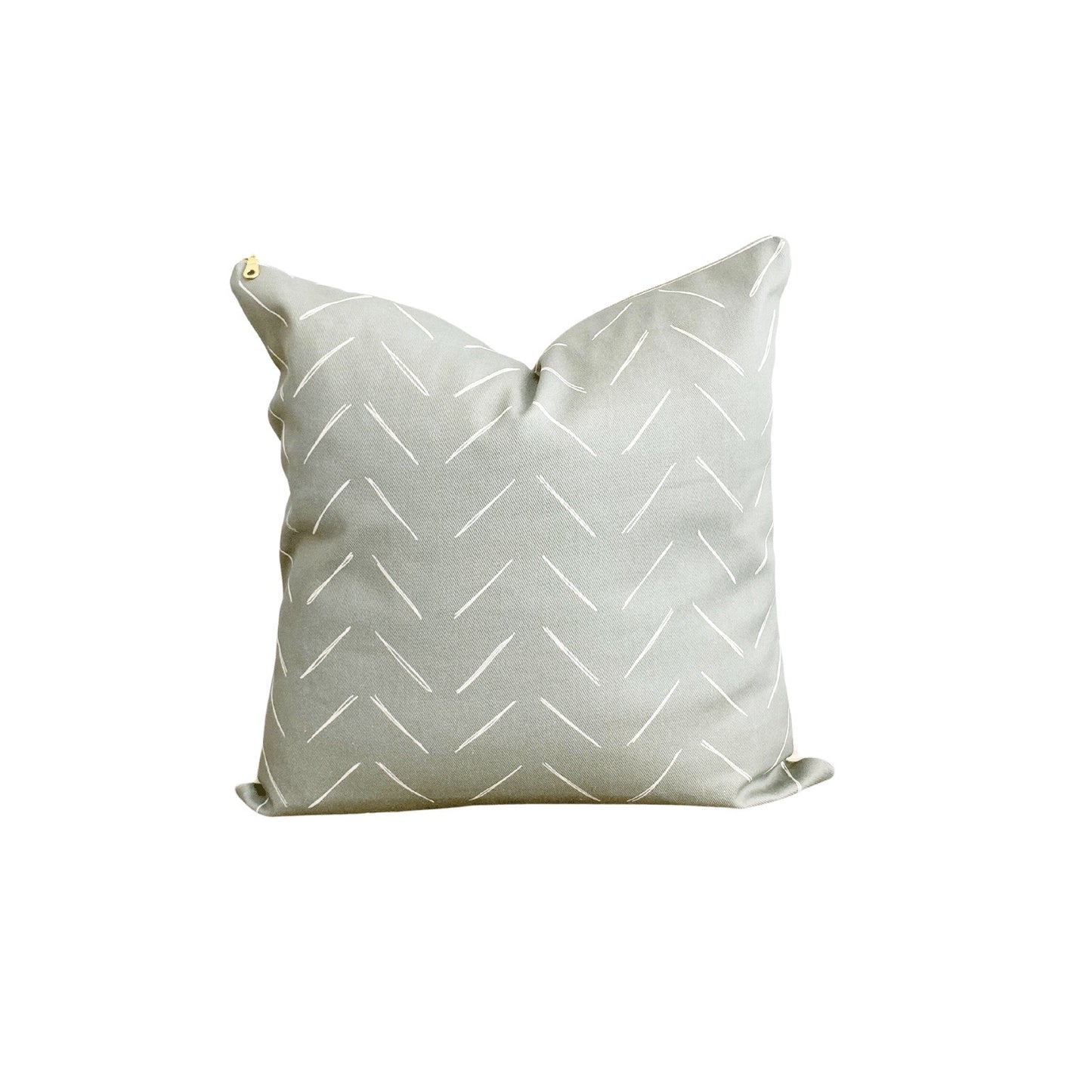 Green Chevron Hatch Pillow Cover