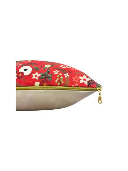 Vintage Christmas Pillow Cover - Red