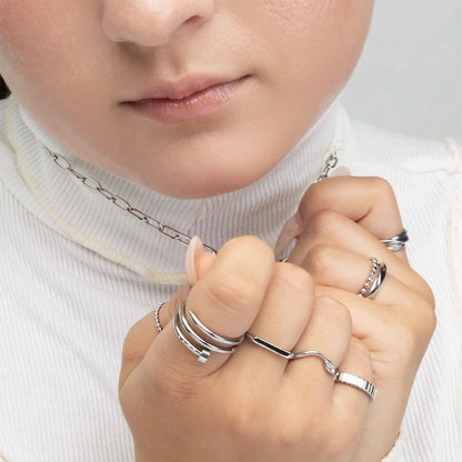 18K Gold PVD  Twisted Nail Ring: Gold / 6