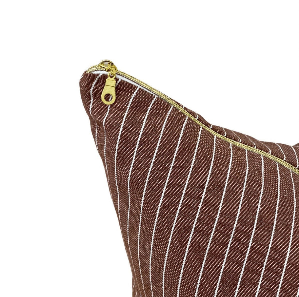Pinstripe Pillow Cover - Rust