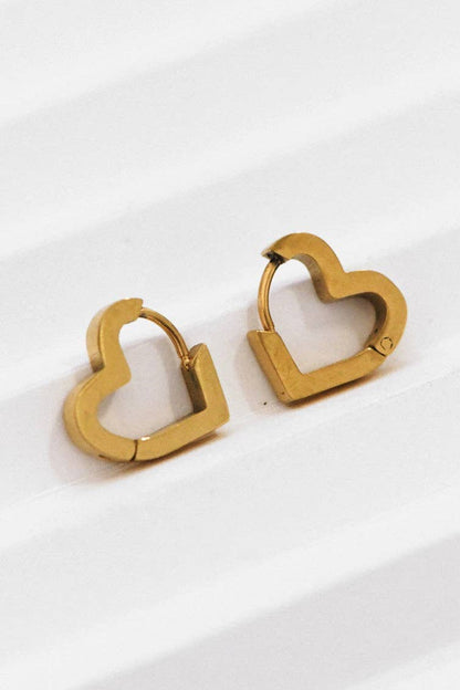 18K Gold Plated Waterproof Stainless Steel Hoop Earrings - 7010: S0OX3T7010