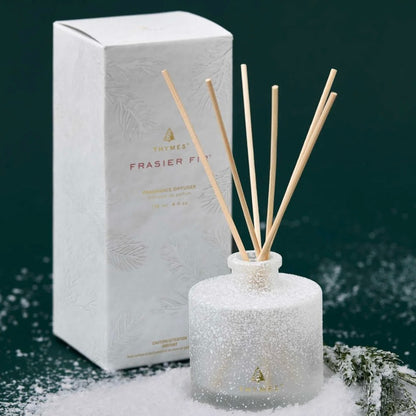 Thymes Frasier Fir 4 oz Diffuser Flocked, 4pk