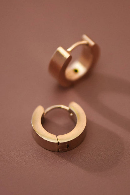 18K Gold Plated Waterproof Stainless Steel Hoop Earrings -