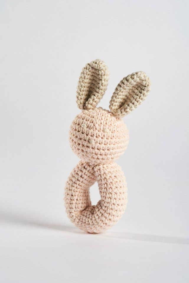 Organic Baby Toys - Rattle | Pink Bunny