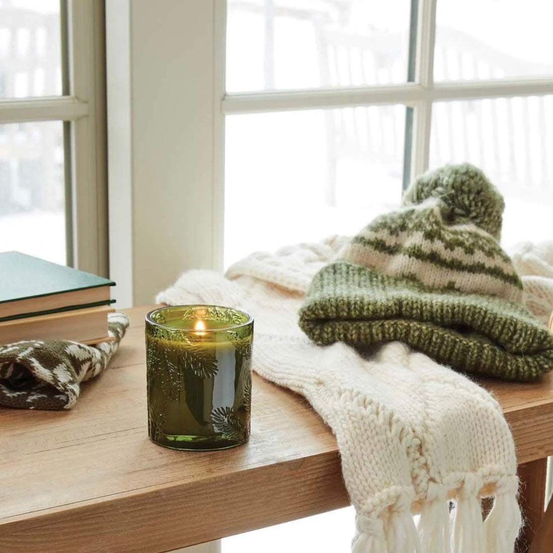 Thymes Frasier Fir Molded Green Glass
