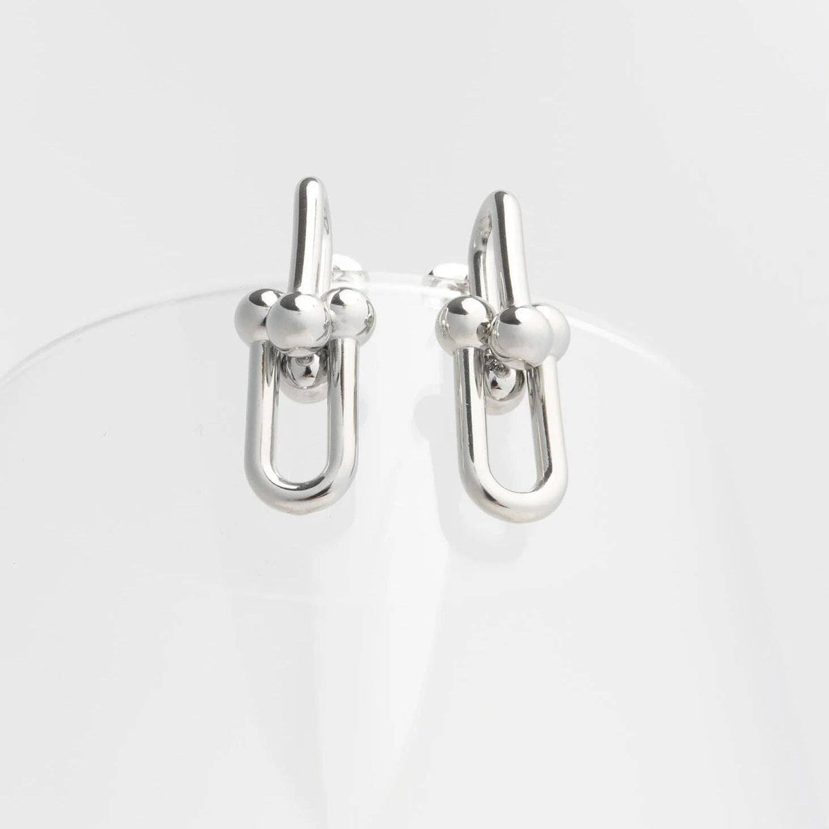 18K Gold PVD Thick Ulock Chain Earrings: Gold