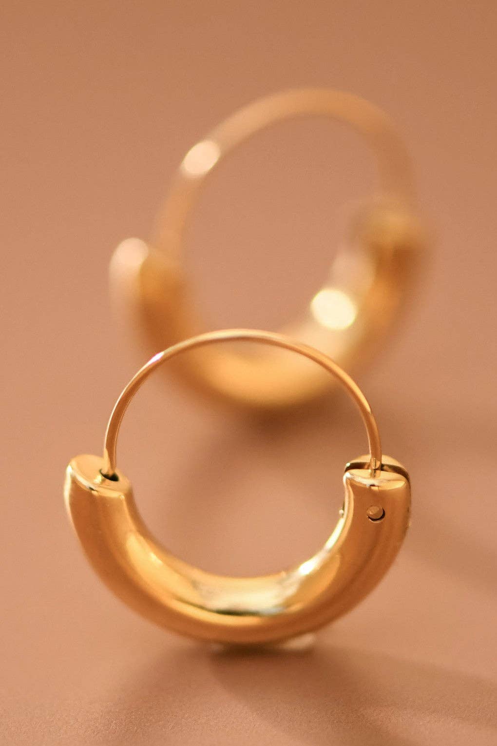18K Gold Plated Waterproof Stainless Steel Hoop Earrings