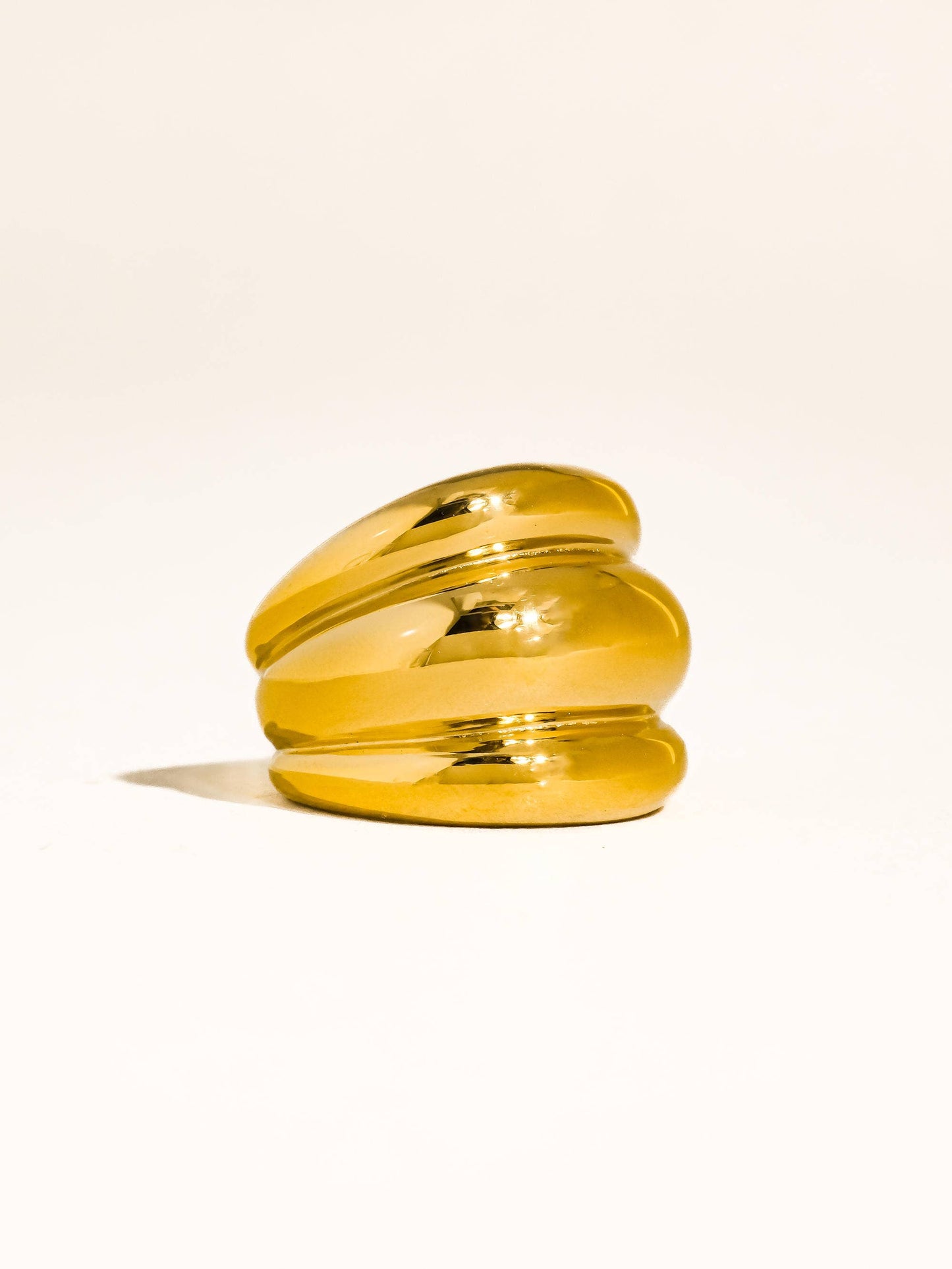 Daelen 18K Gold Non-Tarnish Dome Statement Ring: Yellow Gold