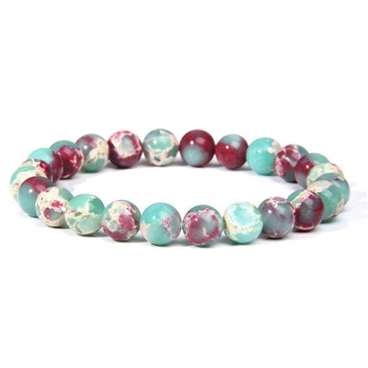 8MM Elastic Natural Stone Bracelets - CS: Goldstone