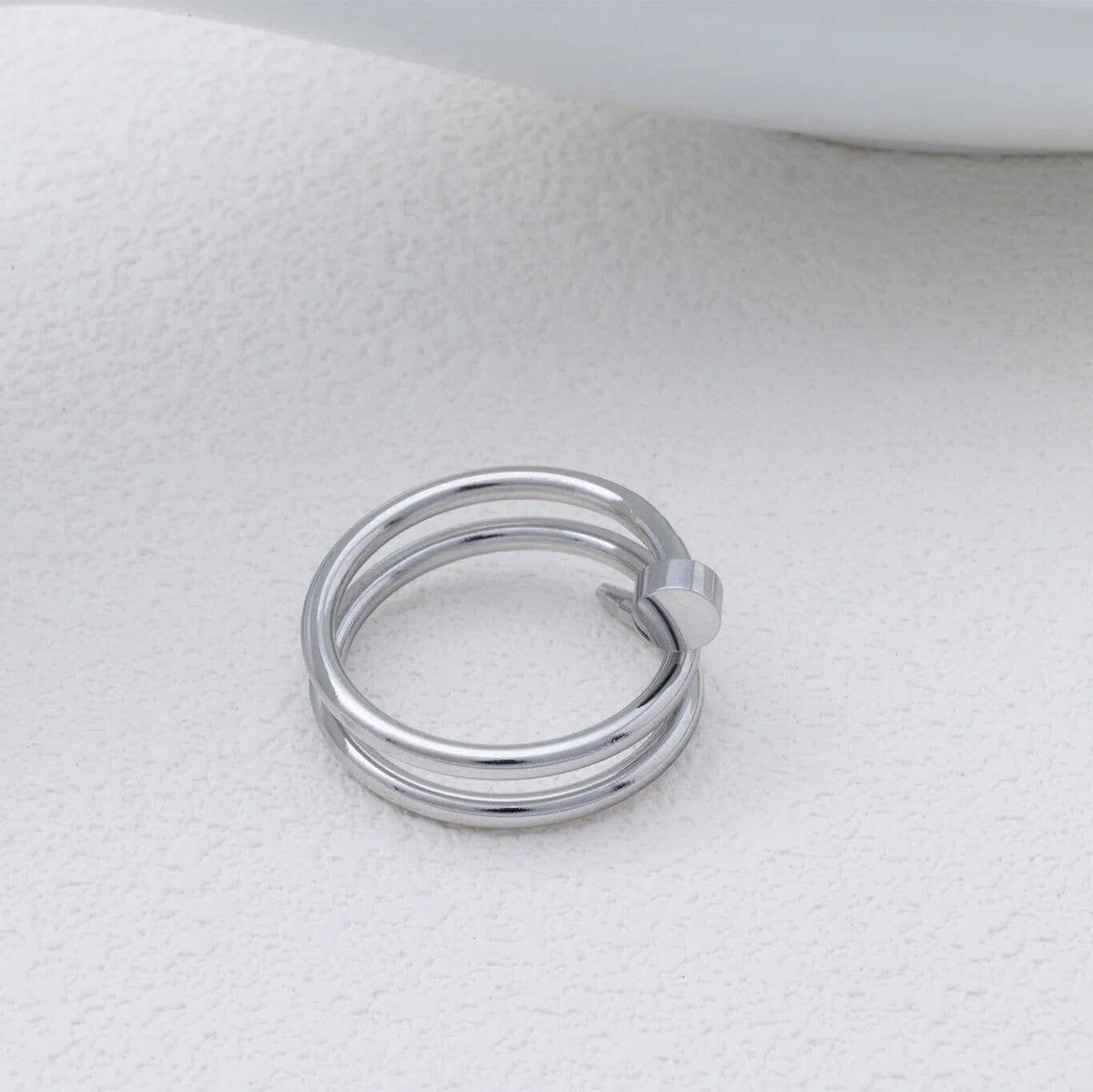 18K Gold PVD Twisted Nail Ring: Gold / 8