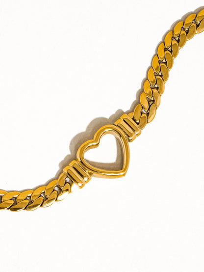 Tessa 14K Non-Tarnish Heart Snake, Bracelet : Yellow Gold / Bracelet