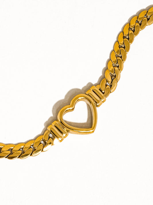 Tessa 14K Non-Tarnish Heart Snake, Bracelet : Yellow Gold / Bracelet