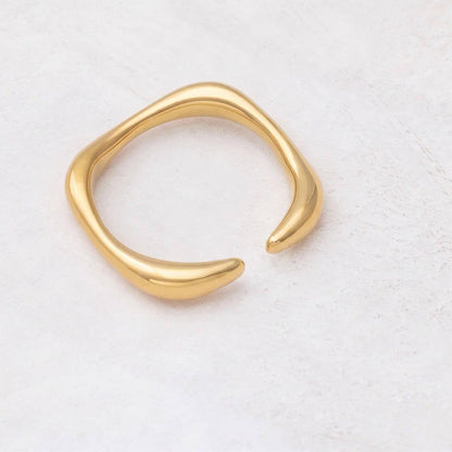 18K Gold PVD  Adjustable Simple Ring: Gold