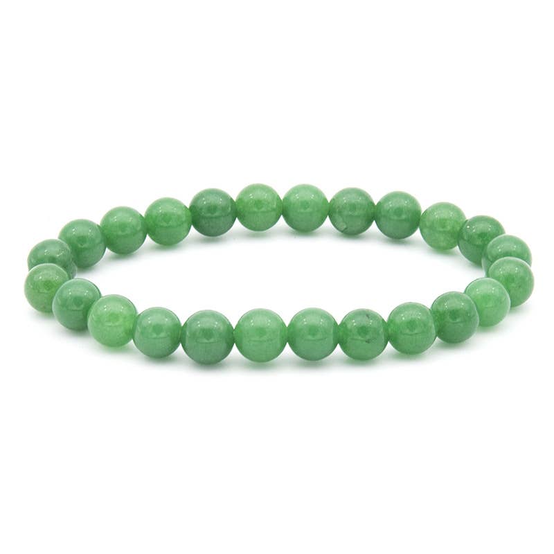 8MM Elastic Natural Stone Bracelets - Green stone