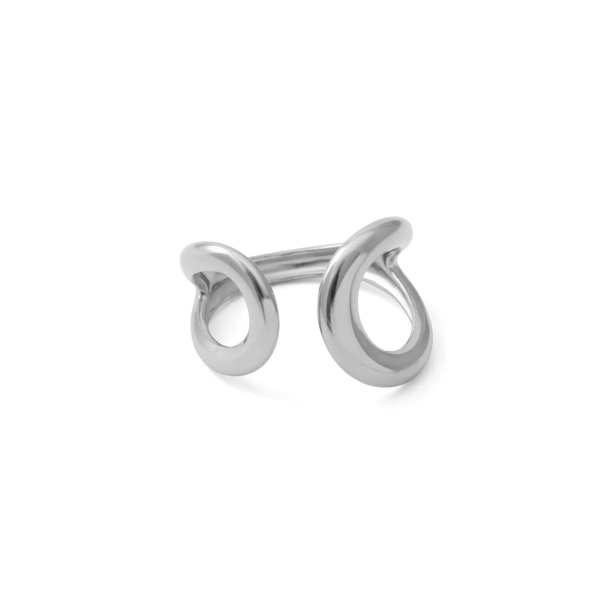 18K Gold PVD  Crescent Cuff Adjustable Ring: Gold