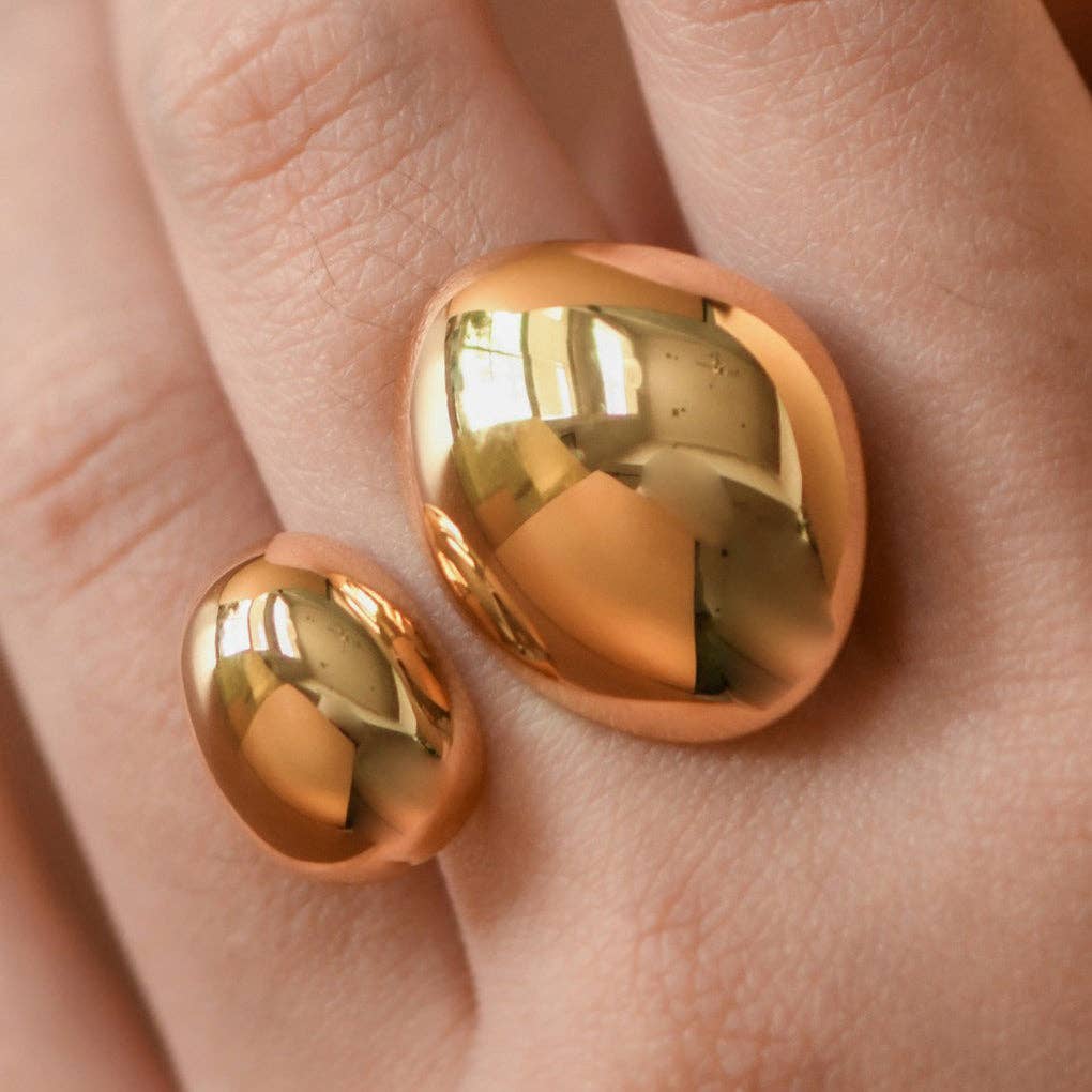 18K Gold Plated Waterproof Stainless Steel Ring -
