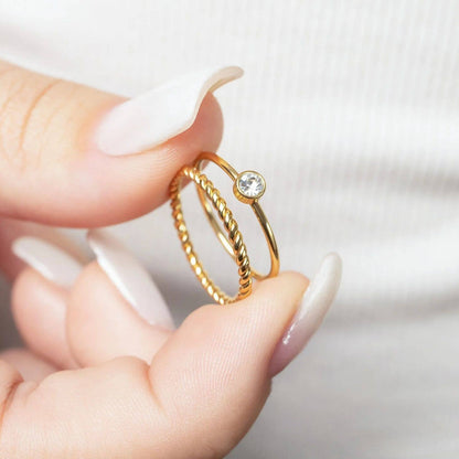 14K Gold Filled PLUS™ Braided Spacer Ring: Gold / 5