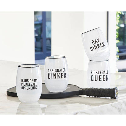 Stemless Wine Glass - Tears Pickleball Opponents