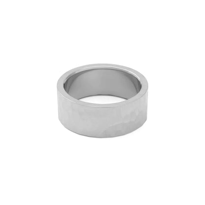 18K Gold PVD Hammered Statement Ring: Gold / 8