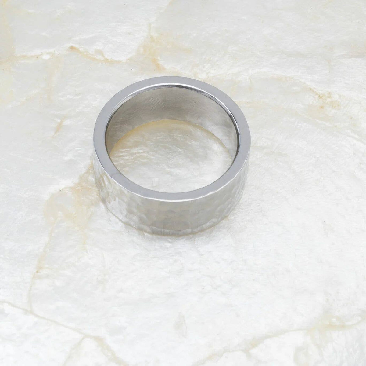 18K gold plated Hammered Statement Ring: Gold / 6