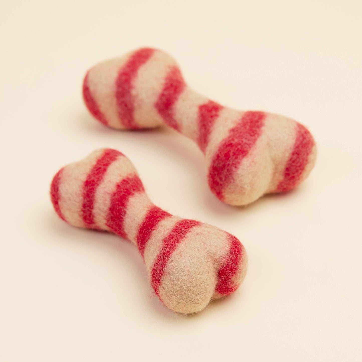 CANDY CANE WOOL BONE: Small