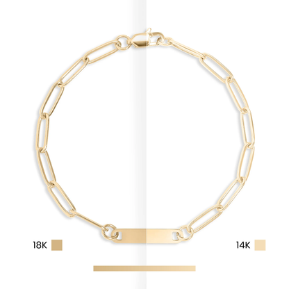 14K Gold plated 7.5 PLUS™ Herringbone Chain Bracelet: Gold
