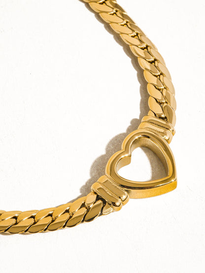 Tessa 14K Non-Tarnish Heart Snake, Bracelet : Yellow Gold / Bracelet