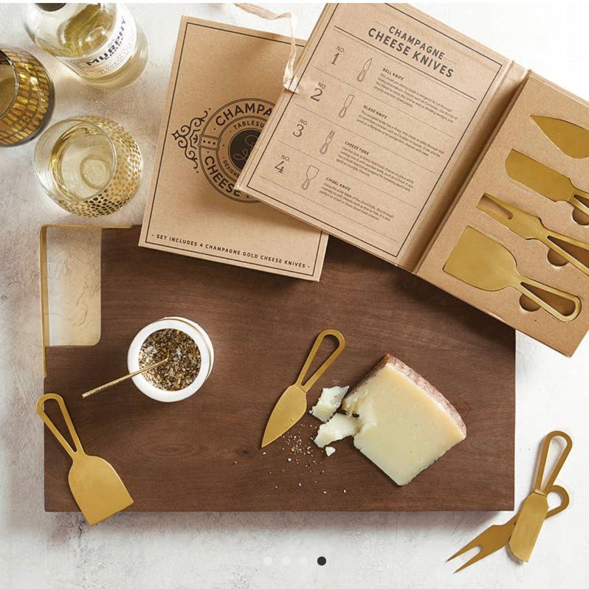 Gift Box - Champagne Gold Cheese Knives