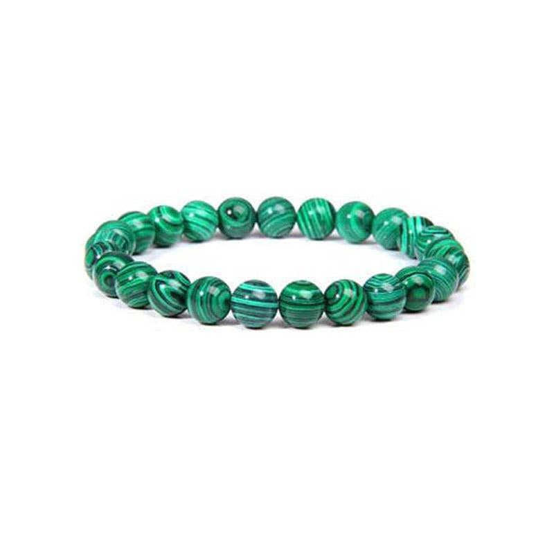 8MM Elastic Natural Stone Bracelets - CS: Imitation sunstone