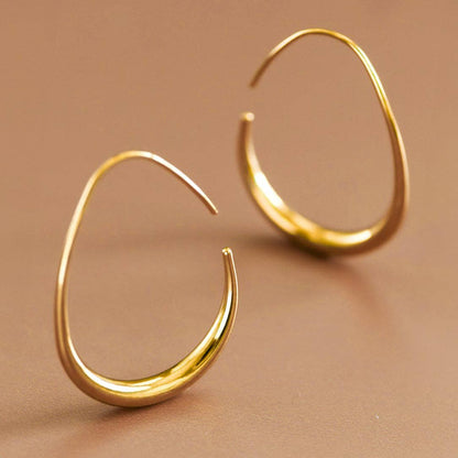 18K Gold Plated Waterproof Stainless Steel Hoop Earrings
