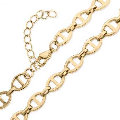 18K Gold PVD Thick Oval Chain Necklace: Gold
