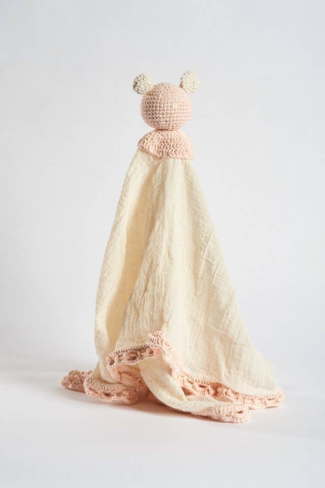 Organic Muslin Lovey Blanket Pink
